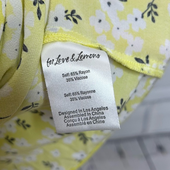 For Love & Lemons CHRYSANTHEMUM Mini Dress in Lemonade - Picture 8 of 8